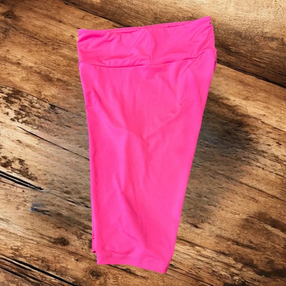 White Birch Neon Pink Long Bike Shorts 9"‎ Women's Small - Picture 3 of 6